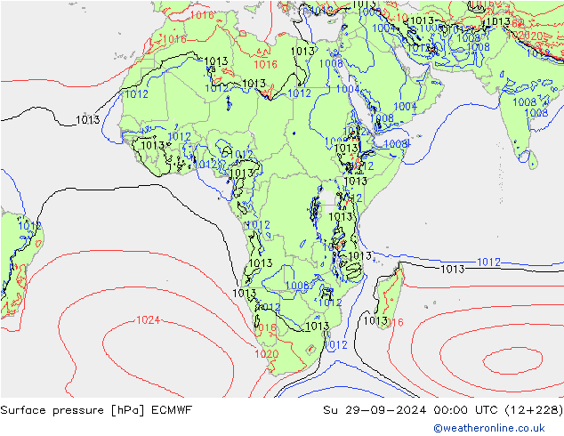 приземное давление ECMWF Вс 29.09.2024 00 UTC