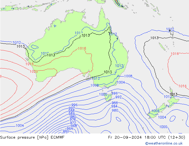 Luchtdruk (Grond) ECMWF vr 20.09.2024 18 UTC