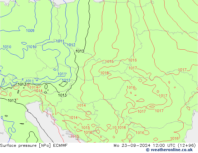 Bodendruck ECMWF Mo 23.09.2024 12 UTC