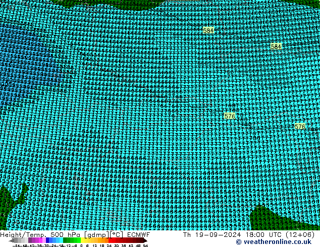 Yükseklik/Sıc. 500 hPa ECMWF Per 19.09.2024 18 UTC