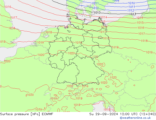 Bodendruck ECMWF So 29.09.2024 12 UTC