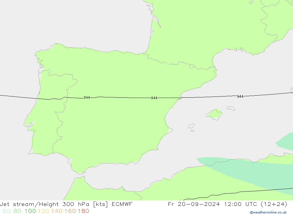 Straalstroom ECMWF vr 20.09.2024 12 UTC