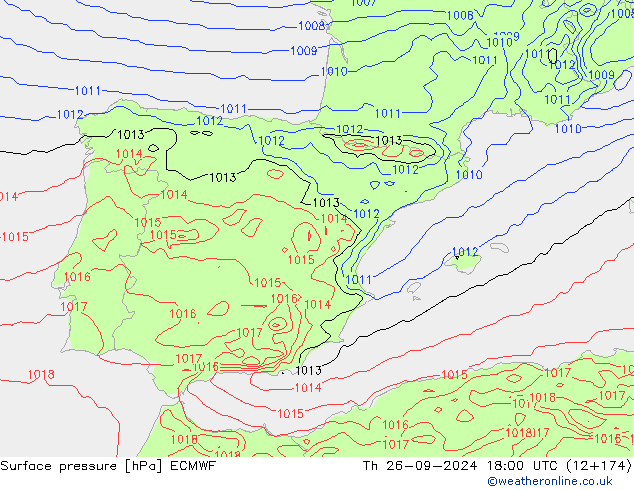 Yer basıncı ECMWF Per 26.09.2024 18 UTC