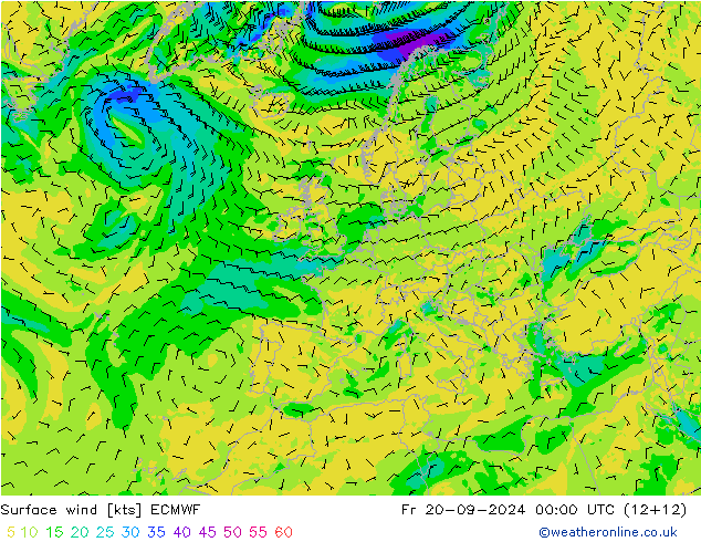 Bodenwind ECMWF Fr 20.09.2024 00 UTC