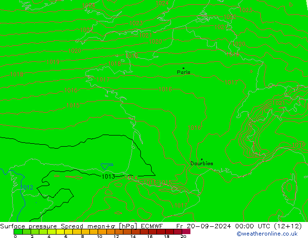 pression de l'air Spread ECMWF ven 20.09.2024 00 UTC