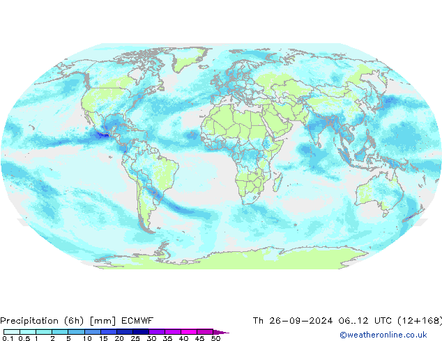 Yağış (6h) ECMWF Per 26.09.2024 12 UTC