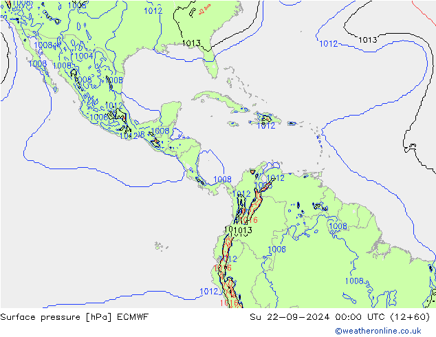 ciśnienie ECMWF nie. 22.09.2024 00 UTC