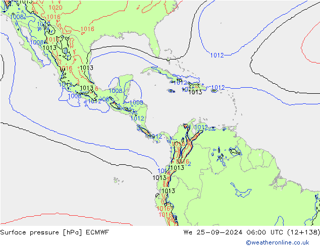 Bodendruck ECMWF Mi 25.09.2024 06 UTC