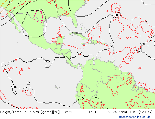 Hoogte/Temp. 500 hPa ECMWF do 19.09.2024 18 UTC