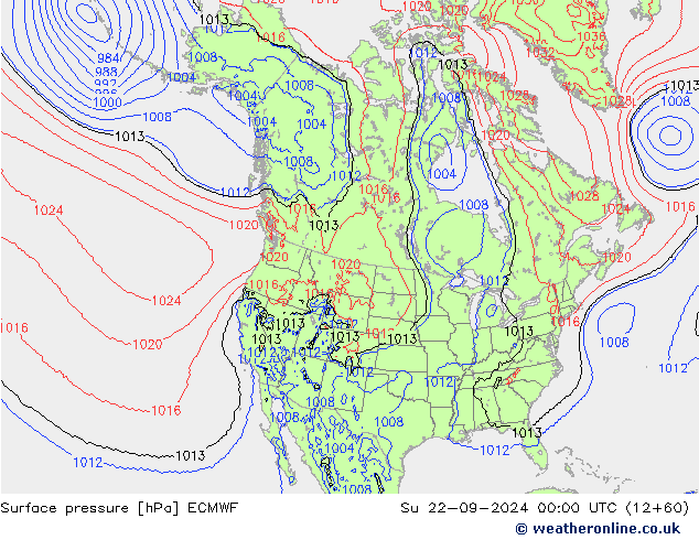 pressão do solo ECMWF Dom 22.09.2024 00 UTC