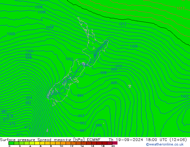 приземное давление Spread ECMWF чт 19.09.2024 18 UTC