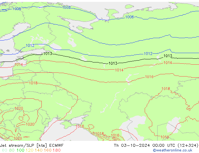 джет/приземное давление ECMWF чт 03.10.2024 00 UTC