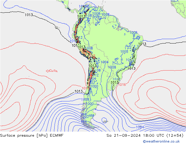 Bodendruck ECMWF Sa 21.09.2024 18 UTC