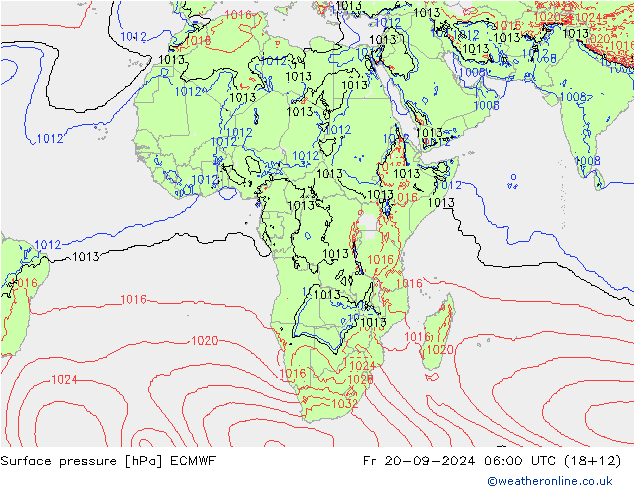 Surface pressure ECMWF Fr 20.09.2024 06 UTC