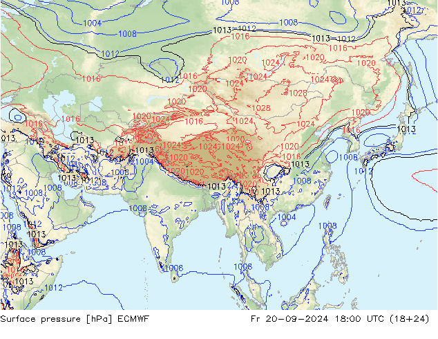 Bodendruck ECMWF Fr 20.09.2024 18 UTC