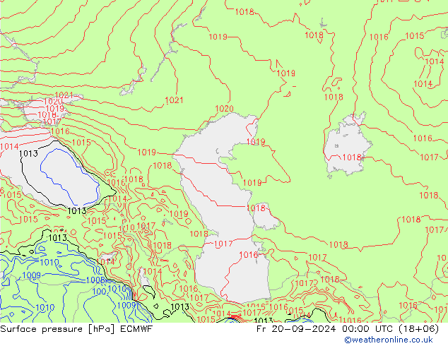 Surface pressure ECMWF Fr 20.09.2024 00 UTC