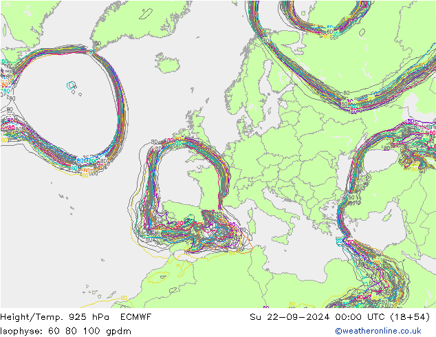 Yükseklik/Sıc. 925 hPa ECMWF Paz 22.09.2024 00 UTC