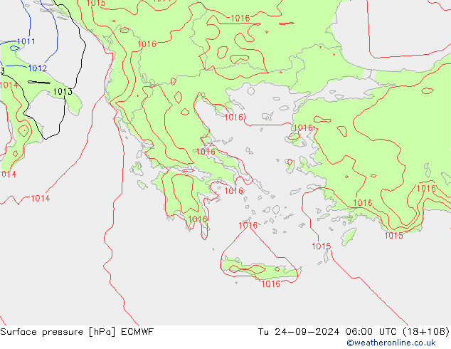 Surface pressure ECMWF Tu 24.09.2024 06 UTC