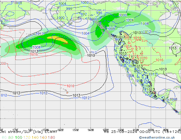 Corriente en chorro ECMWF mié 25.09.2024 00 UTC