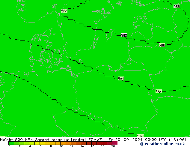 Height 500 hPa Spread ECMWF Fr 20.09.2024 00 UTC