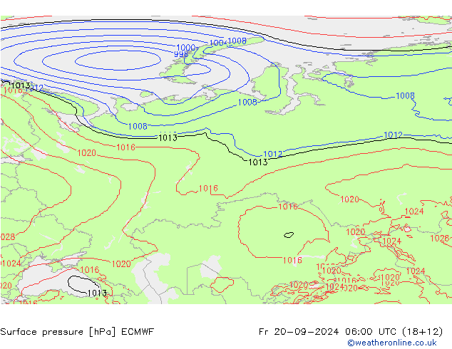 Yer basıncı ECMWF Cu 20.09.2024 06 UTC