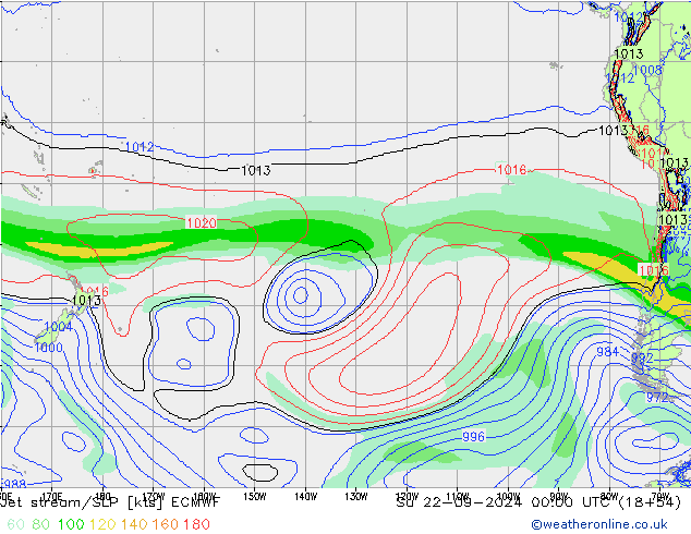 джет/приземное давление ECMWF Вс 22.09.2024 00 UTC