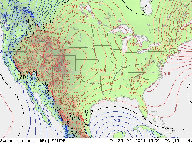 Yer basıncı ECMWF Çar 25.09.2024 18 UTC