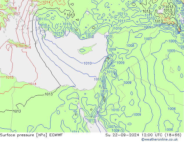 приземное давление ECMWF Вс 22.09.2024 12 UTC