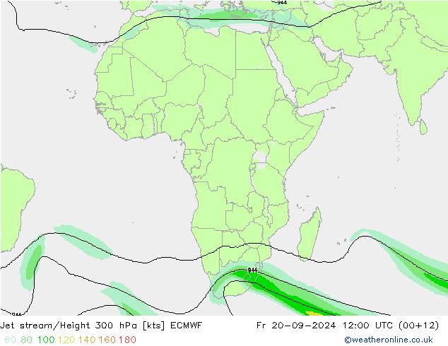 Corrente a getto ECMWF ven 20.09.2024 12 UTC