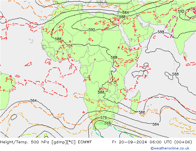 Height/Temp. 500 гПа ECMWF пт 20.09.2024 06 UTC