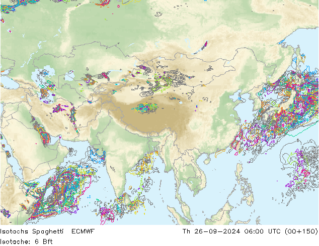 Isotachs Spaghetti ECMWF чт 26.09.2024 06 UTC