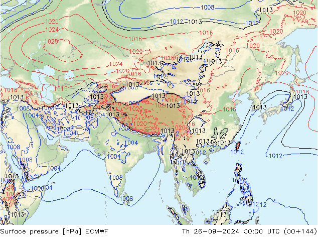 pressão do solo ECMWF Qui 26.09.2024 00 UTC