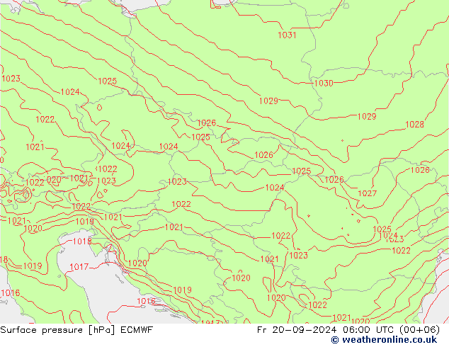 Yer basıncı ECMWF Cu 20.09.2024 06 UTC