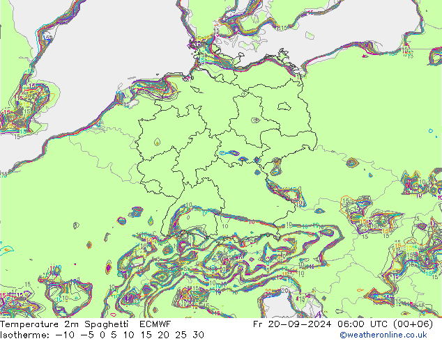 карта температуры Spaghetti ECMWF пт 20.09.2024 06 UTC