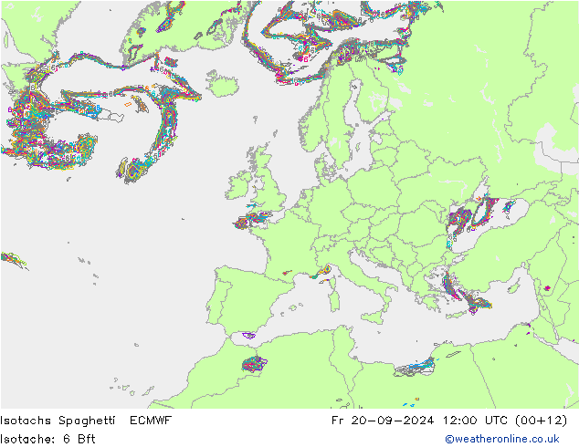 Isotaca Spaghetti ECMWF vie 20.09.2024 12 UTC