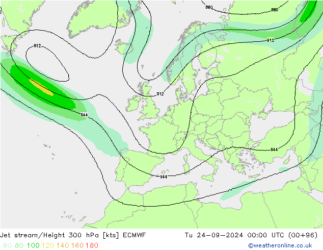 Courant-jet ECMWF mar 24.09.2024 00 UTC