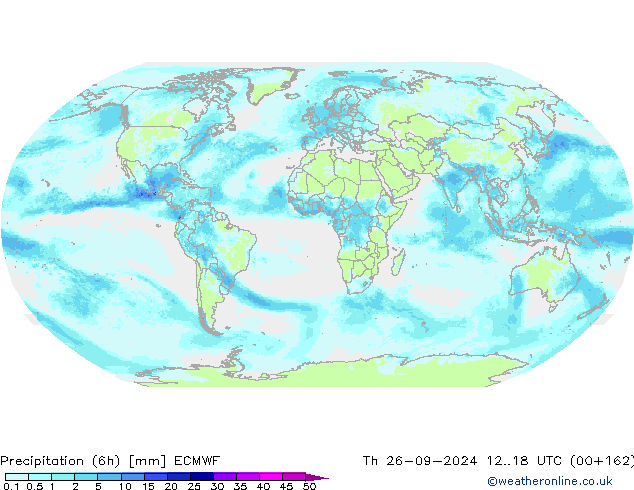 осадки (6h) ECMWF чт 26.09.2024 18 UTC