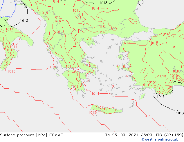 pressão do solo ECMWF Qui 26.09.2024 06 UTC