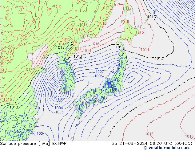 Luchtdruk (Grond) ECMWF za 21.09.2024 06 UTC