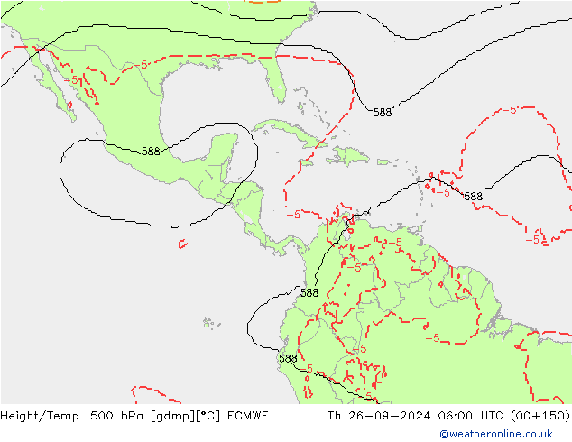 Height/Temp. 500 hPa ECMWF Do 26.09.2024 06 UTC