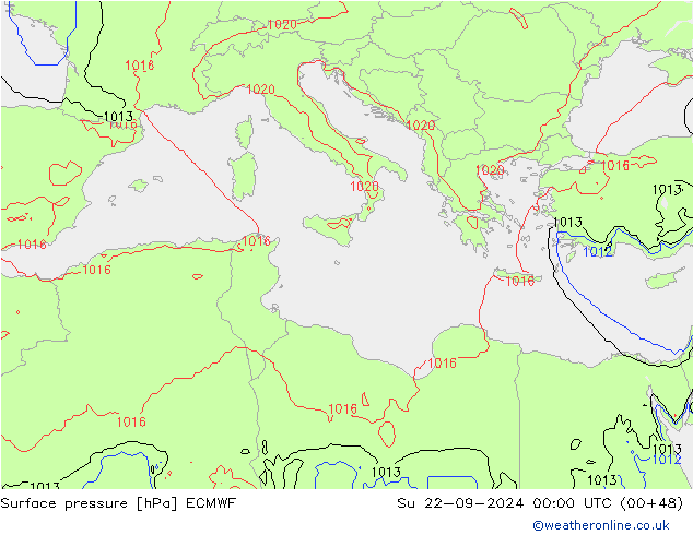 pression de l'air ECMWF dim 22.09.2024 00 UTC