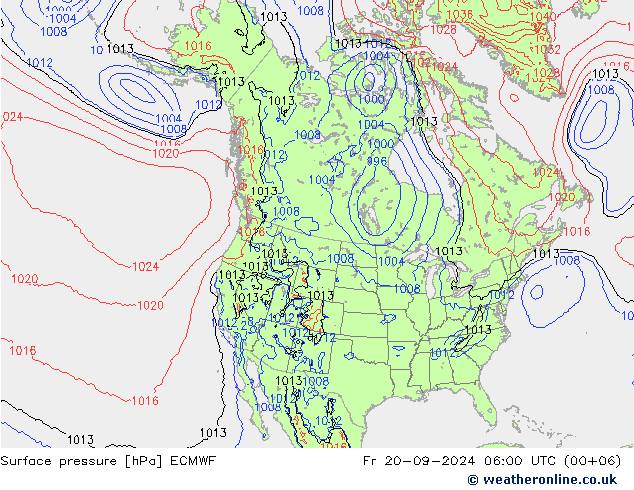 Luchtdruk (Grond) ECMWF vr 20.09.2024 06 UTC