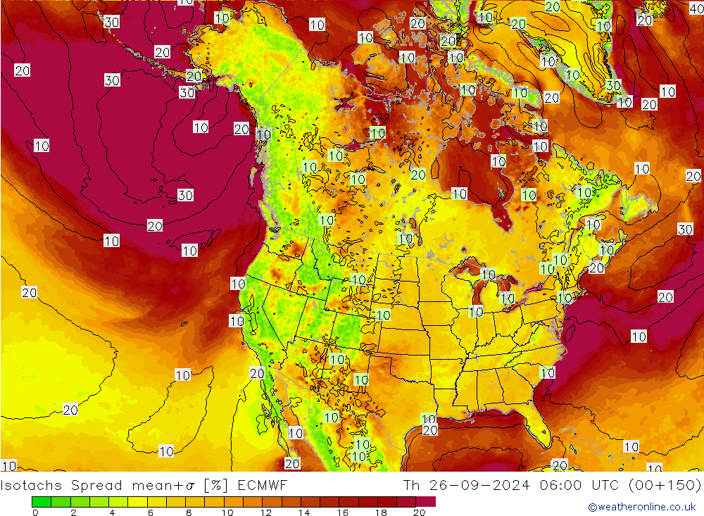 Isotachs Spread ECMWF Th 26.09.2024 06 UTC