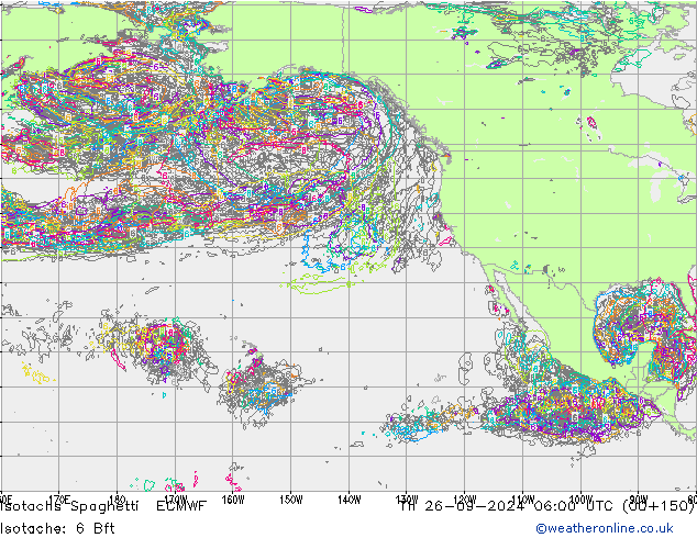 Isotachs Spaghetti ECMWF чт 26.09.2024 06 UTC