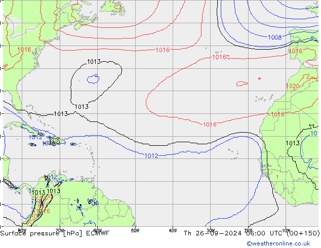 приземное давление ECMWF чт 26.09.2024 06 UTC