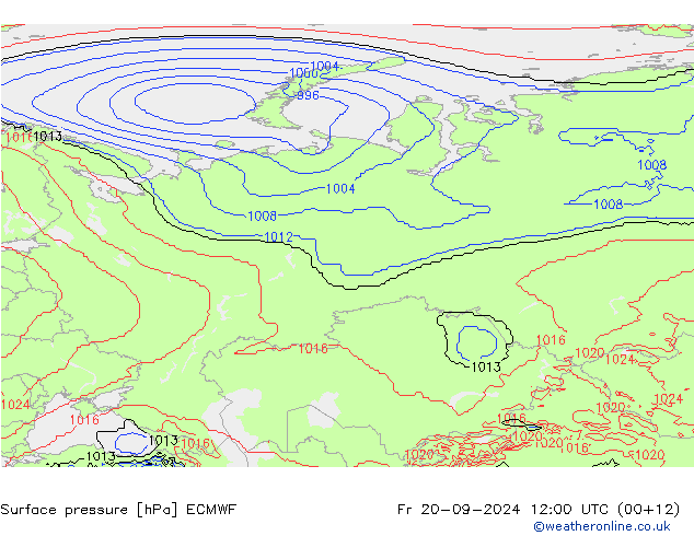 Yer basıncı ECMWF Cu 20.09.2024 12 UTC