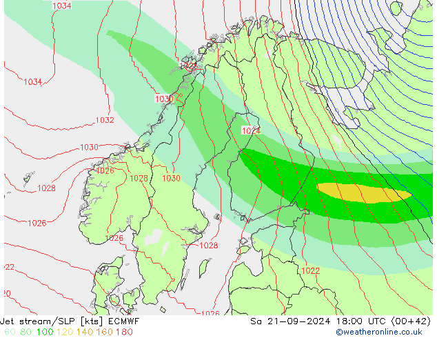 Polarjet/Bodendruck ECMWF Sa 21.09.2024 18 UTC