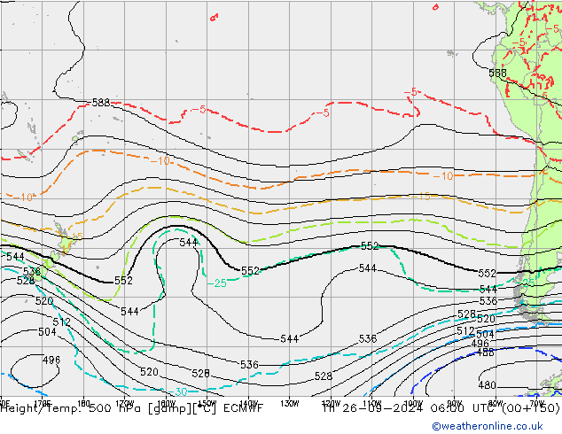 Yükseklik/Sıc. 500 hPa ECMWF Per 26.09.2024 06 UTC