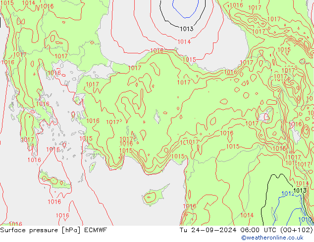 pression de l'air ECMWF mar 24.09.2024 06 UTC