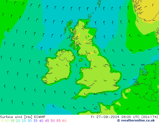  10 m ECMWF  27.09.2024 06 UTC